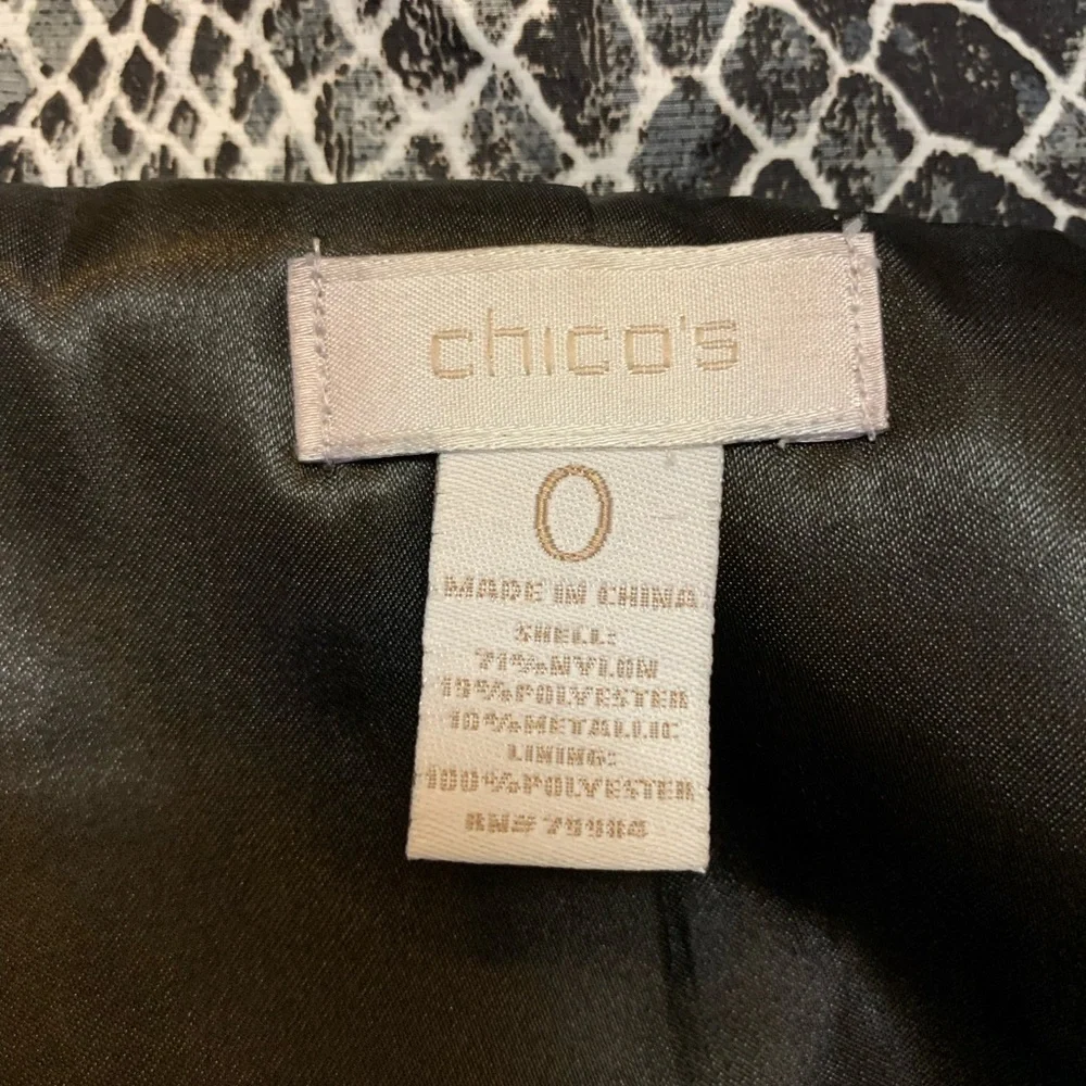 Chico snakeskin print jacket, size 6-8 (0)